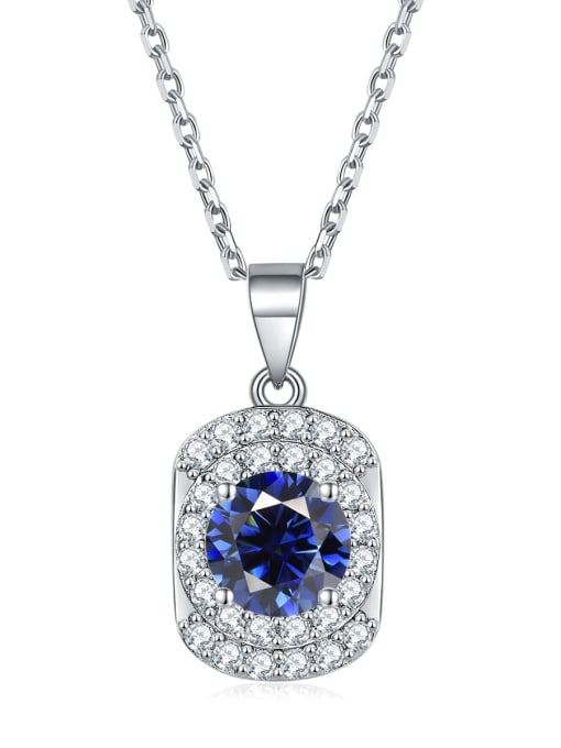 Royal Blue [September] 925 Sterling Silver Birthstone Geometric Dainty Necklace